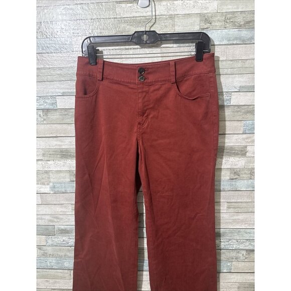 Women’s Soft Surroundings Chino Pants Maroon Wide Leg Size 6 - Picture 4 of 11